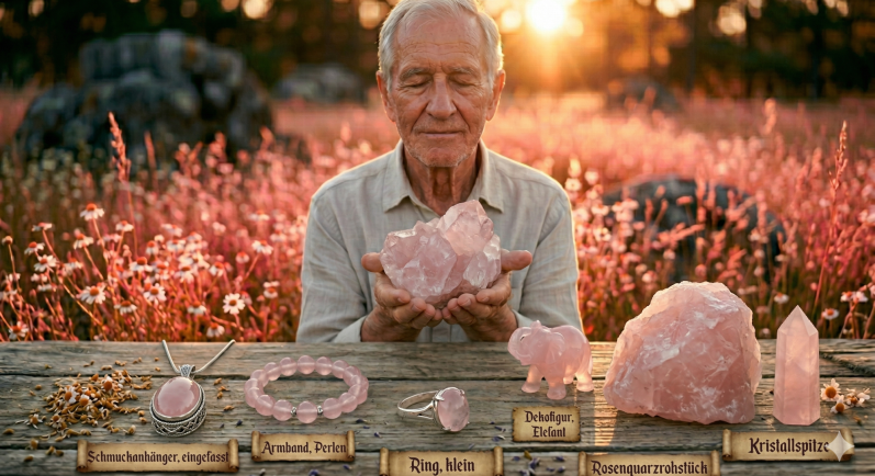 Handelsformen magisch des Rosenquarz
