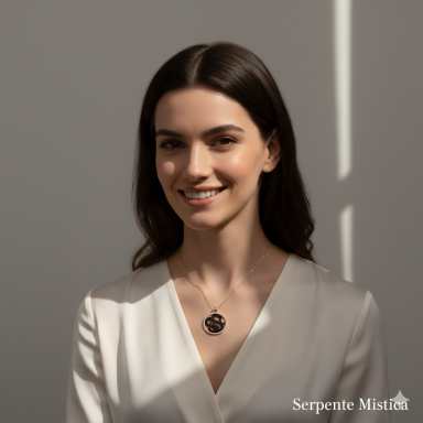 Modell mit Schlangenkette Rosegold und Zirkonia