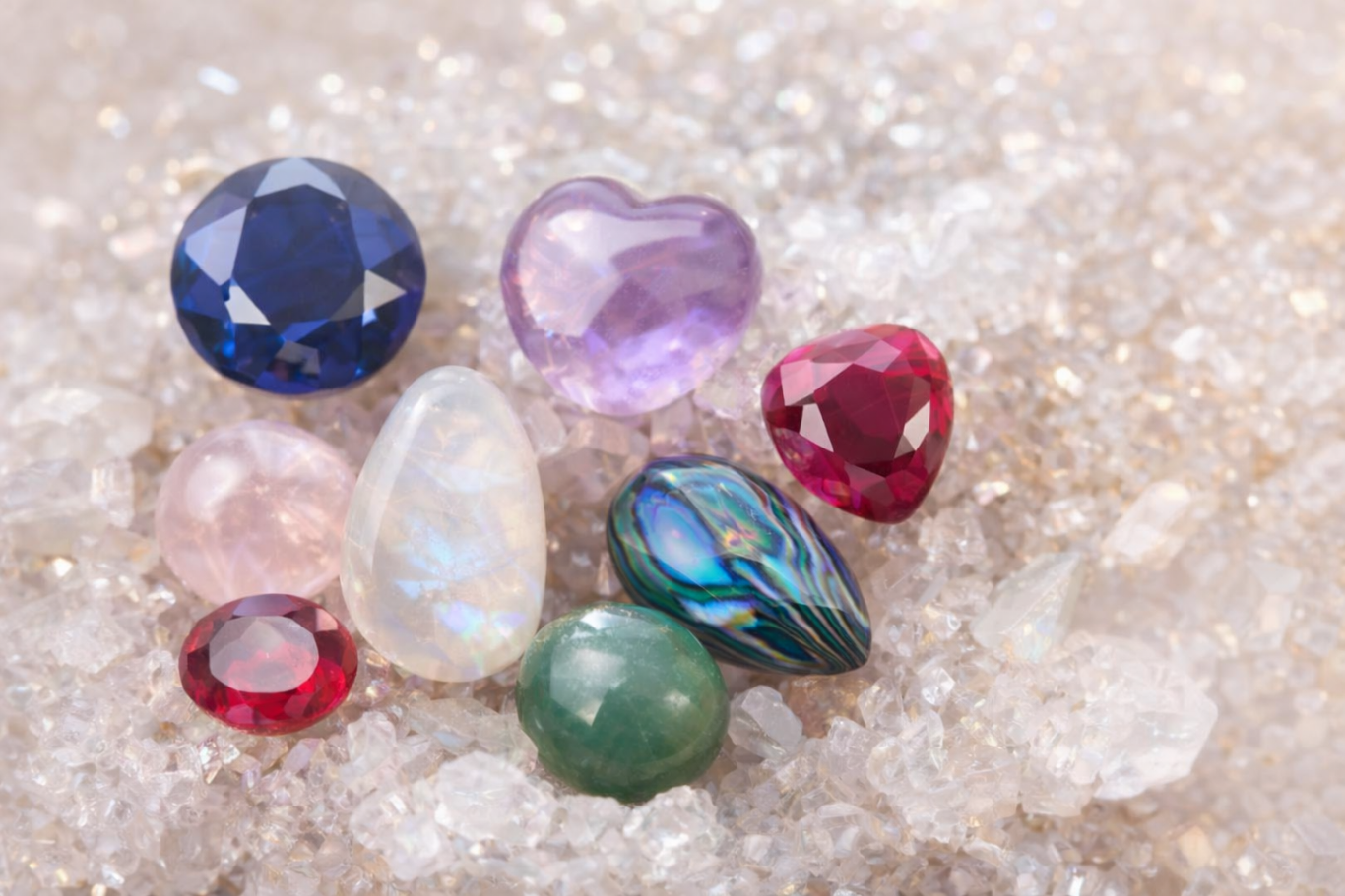 DAVUTA Edelsteinlexikon mit verschiedenen Steinen