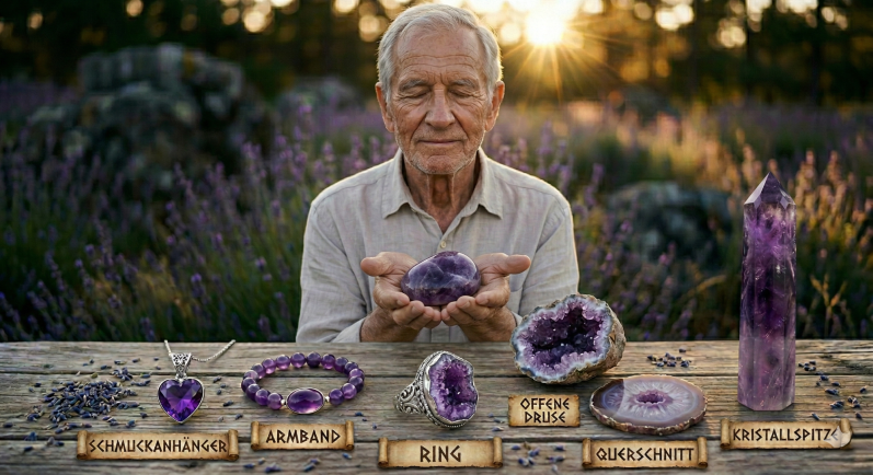 Handelsformen Amethyst in lustiger Form Handelsformen magisch des Amethyst